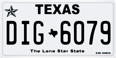 TX license plate DIG6079