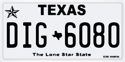 TX license plate DIG6080