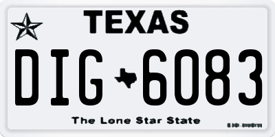 TX license plate DIG6083