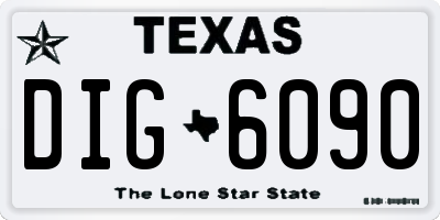 TX license plate DIG6090