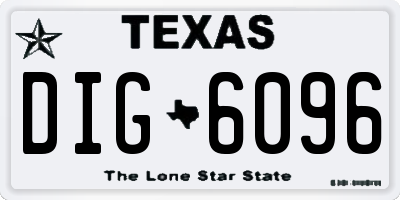 TX license plate DIG6096
