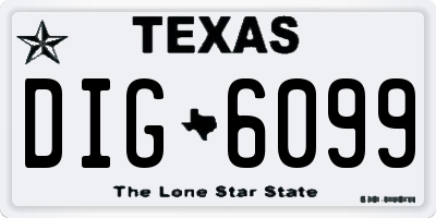 TX license plate DIG6099