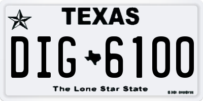 TX license plate DIG6100