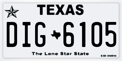 TX license plate DIG6105