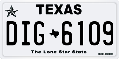 TX license plate DIG6109