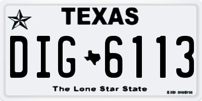 TX license plate DIG6113