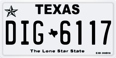 TX license plate DIG6117