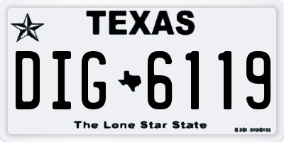 TX license plate DIG6119