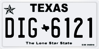 TX license plate DIG6121