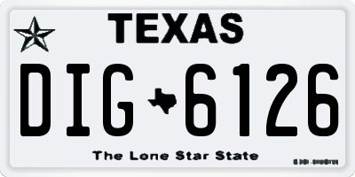 TX license plate DIG6126