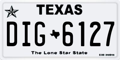 TX license plate DIG6127