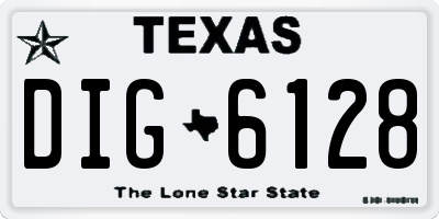 TX license plate DIG6128