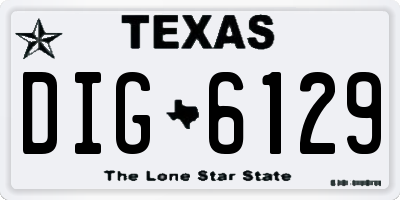 TX license plate DIG6129