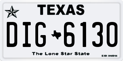 TX license plate DIG6130