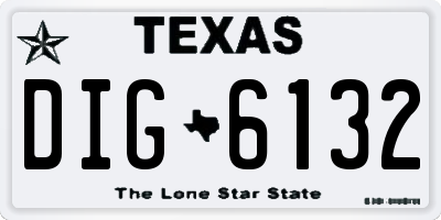 TX license plate DIG6132