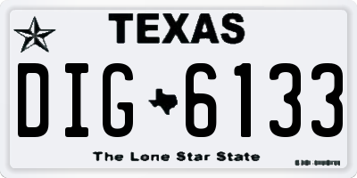 TX license plate DIG6133