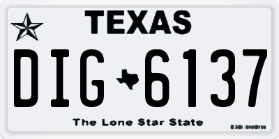 TX license plate DIG6137