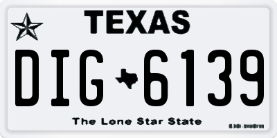 TX license plate DIG6139
