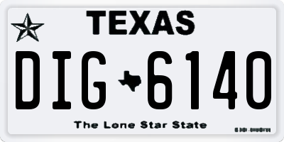 TX license plate DIG6140