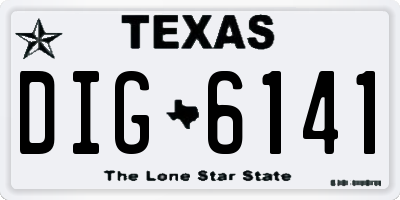 TX license plate DIG6141