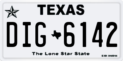 TX license plate DIG6142