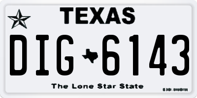 TX license plate DIG6143
