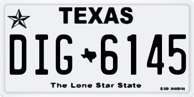 TX license plate DIG6145