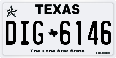TX license plate DIG6146