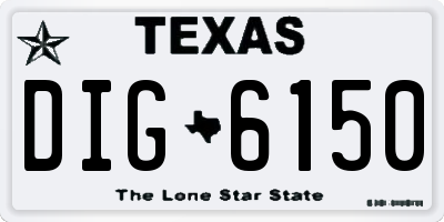 TX license plate DIG6150