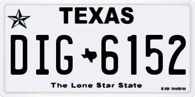 TX license plate DIG6152