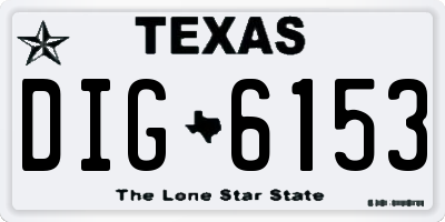 TX license plate DIG6153