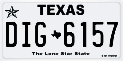 TX license plate DIG6157