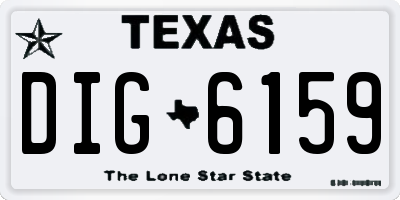 TX license plate DIG6159