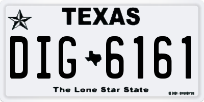 TX license plate DIG6161