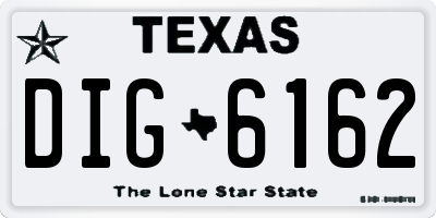 TX license plate DIG6162