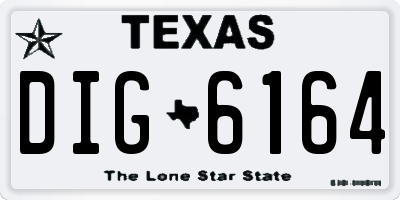 TX license plate DIG6164