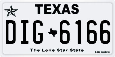 TX license plate DIG6166