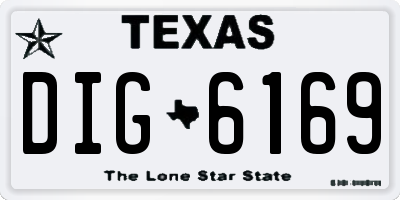 TX license plate DIG6169