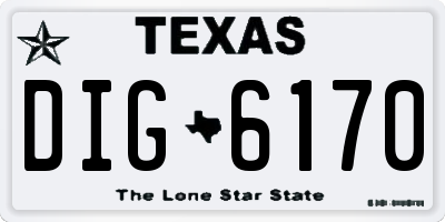 TX license plate DIG6170