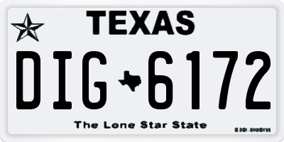 TX license plate DIG6172