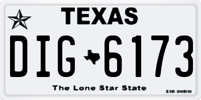 TX license plate DIG6173