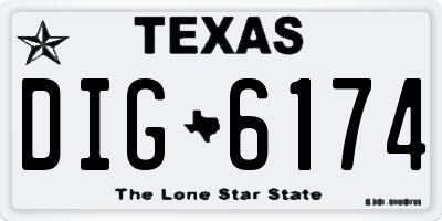 TX license plate DIG6174