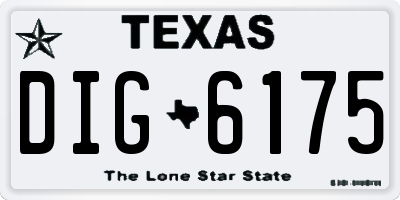 TX license plate DIG6175