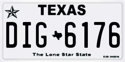 TX license plate DIG6176