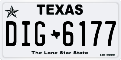 TX license plate DIG6177