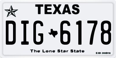 TX license plate DIG6178