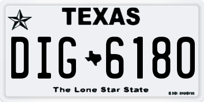 TX license plate DIG6180