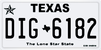 TX license plate DIG6182