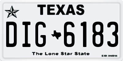 TX license plate DIG6183