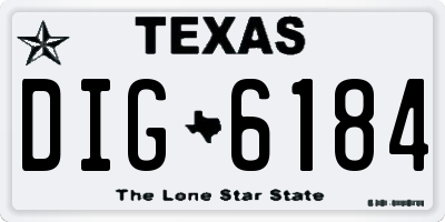 TX license plate DIG6184